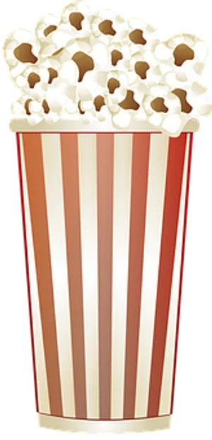 Striped Popcorn Container Full PNG Image