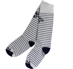 Striped Sockswith Floral Pattern PNG Image