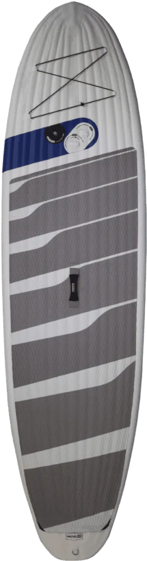 Striped Surfboardwith Leash Attachment PNG Image