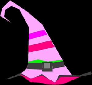 Striped Witch Hat Graphic PNG image with transparent background