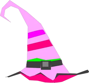 Striped Witch Hat Graphic PNG Image