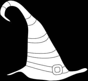 Striped Witch Hat Outline PNG