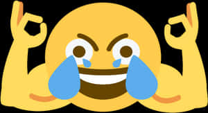 Strong Laughing Emojiwith Tears PNG image with transparent background