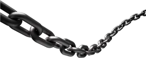 Strong Steel Chain Link Black Background PNG Image