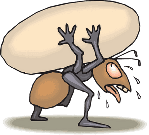 Ant Carrying Egg Clip Art At Pngio - Ant Working Hard Cartoon, Transparent Png PNG image with transparent background