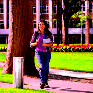 Student on Campus PNG   crx36 PNG