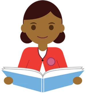 Student Reading Book Clipart PNG Image