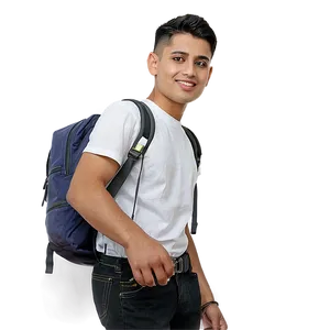 Student With Backpack Png Vnq5 PNG Image