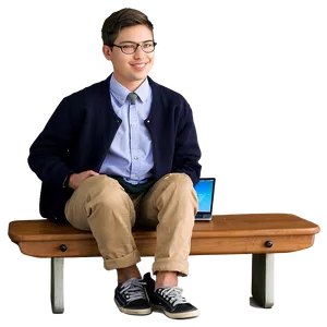 Student With Laptop Png 6 PNG Image