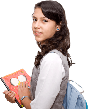 College Girl With Book Png , Png Download - Girl With Book Png, Transparent Png PNG with transparent background