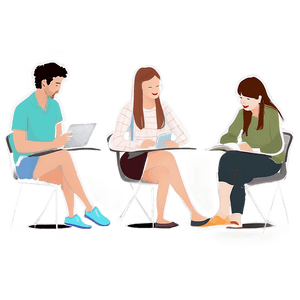 Study Group Illustration PNG 21 PNG with transparent background