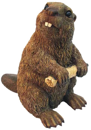 Stuffed Beaver Holding Wood PNG Image