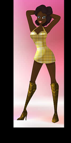 Stylish_ Animated_ Fashion_ Model PNG