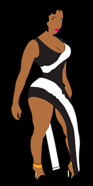 Stylish Animated Female Figure PNG image with transparent background