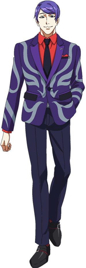 Stylish Anime Characterin Suit PNG image with transparent background