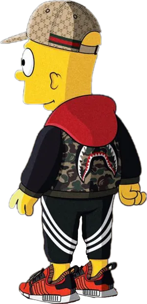 Stylish Bart Simpson Character PNG Image