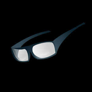 Stylish Black Eyeglasses Graphic PNG image with transparent background