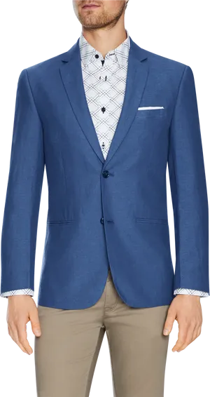 Stylish Blue Blazer Mens Fashion PNG Image