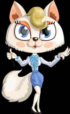 Stylish Cartoon Cat Illustration PNG image with transparent background