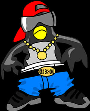 Stylish Cartoon Penguinwith Attitude PNG with transparent background