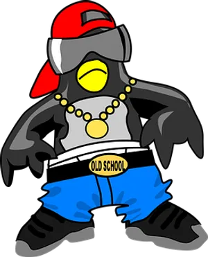 Stylish Cartoon Penguinwith Attitude PNG Image