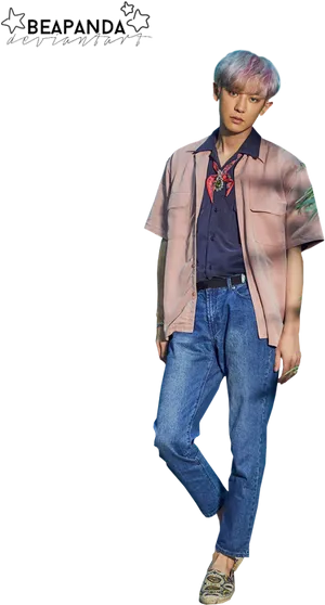 Stylish Casual Fashion Pose PNG Image