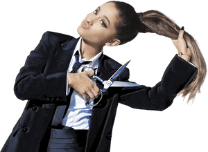 Ariana Grande Cutting Her Hairs Off Png Image, Transparent PNG with transparent background