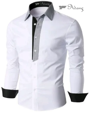 Stylish Contrast Collar Shirt Men PNG Image