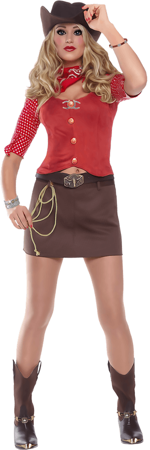 Stylish Cowgirl Pose.png PNG image with transparent background
