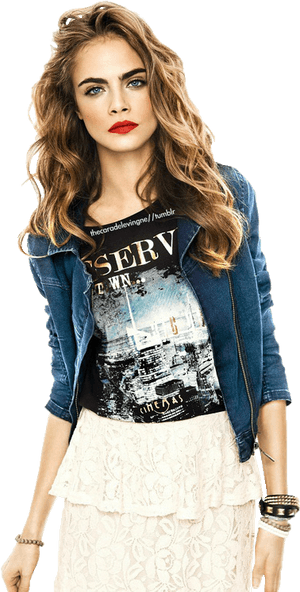 Cara Delevingne Curly Hair, HD Png Download PNG