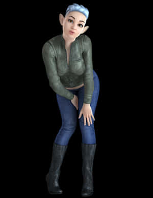 Stylish Elf Character Pose PNG image with transparent background