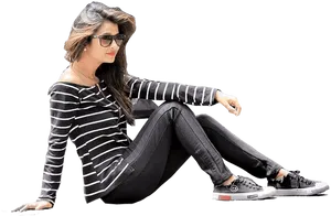 Stylish Girl Sitting Pose For Picsart PNG Image