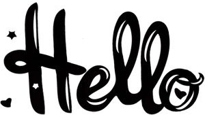 Stylish Hello Calligraphy PNG Image