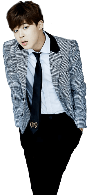 Stylish Jiminin Checkered Blazer PNG image with transparent background