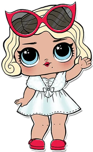 Stylish L O L Doll Cartoon PNG Image