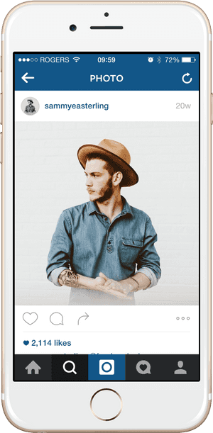 Stylish Man Instagram Post PNG image with transparent background