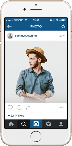 Stylish Man Instagram Post PNG Image