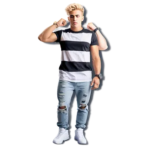 Stylish Man Posing Casually PNG Image