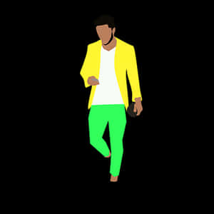 Stylish Man Walking Illustration PNG image with transparent background