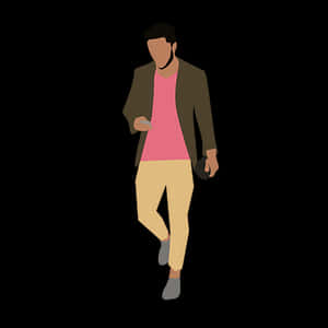 Stylish Man Walking Illustration PNG with transparent background