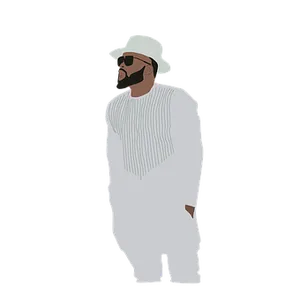 Stylish Manin Hatand Sunglasses PNG Image