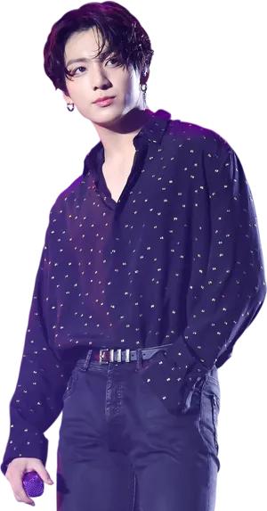 Stylish Manin Purple Shirt Sticker PNG Image