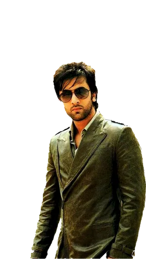Stylish Manin Sunglassesand Suit PNG Image