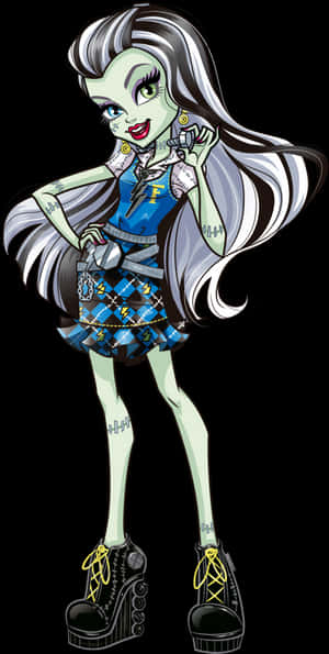 Stylish Monster Girl Cartoon PNG image with transparent background