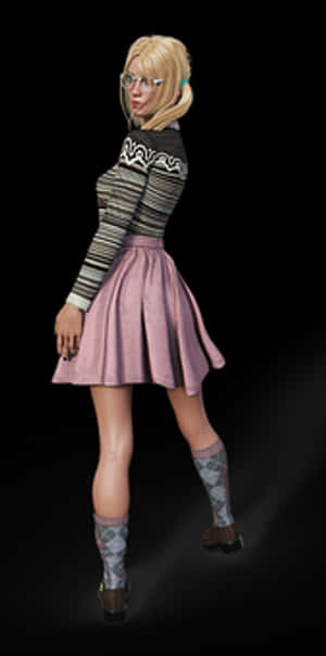 Stylish Nerd Girl Character PNG image with transparent background