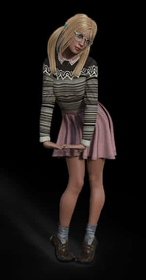 Stylish Nerd Girl Illustration PNG image with transparent background