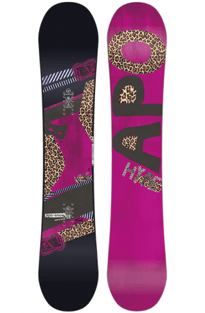 Stylish Pink Leopard Snowboard Design PNG image with transparent background