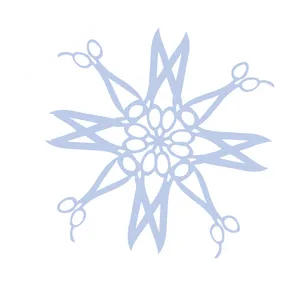 Stylish Scissors Snowflake Logo PNG Image