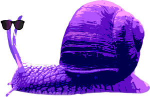 Stylish Snail Wearing Sunglasses PNG image with transparent background