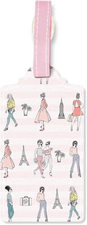 Stylish Travel Luggage Tag PNG Image